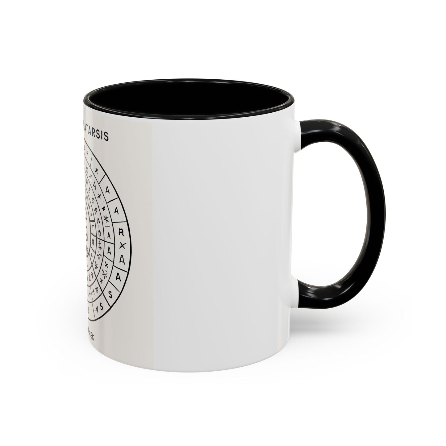 Accent Coffee Mug — "El Lenguaje Katarsis" Circular Code Design (11/15 oz)