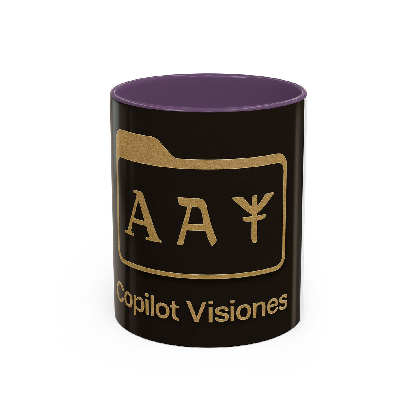 Copilot Visiones Accent Coffee Mug — Black & Gold AI Folder Logo (11/15 oz)
