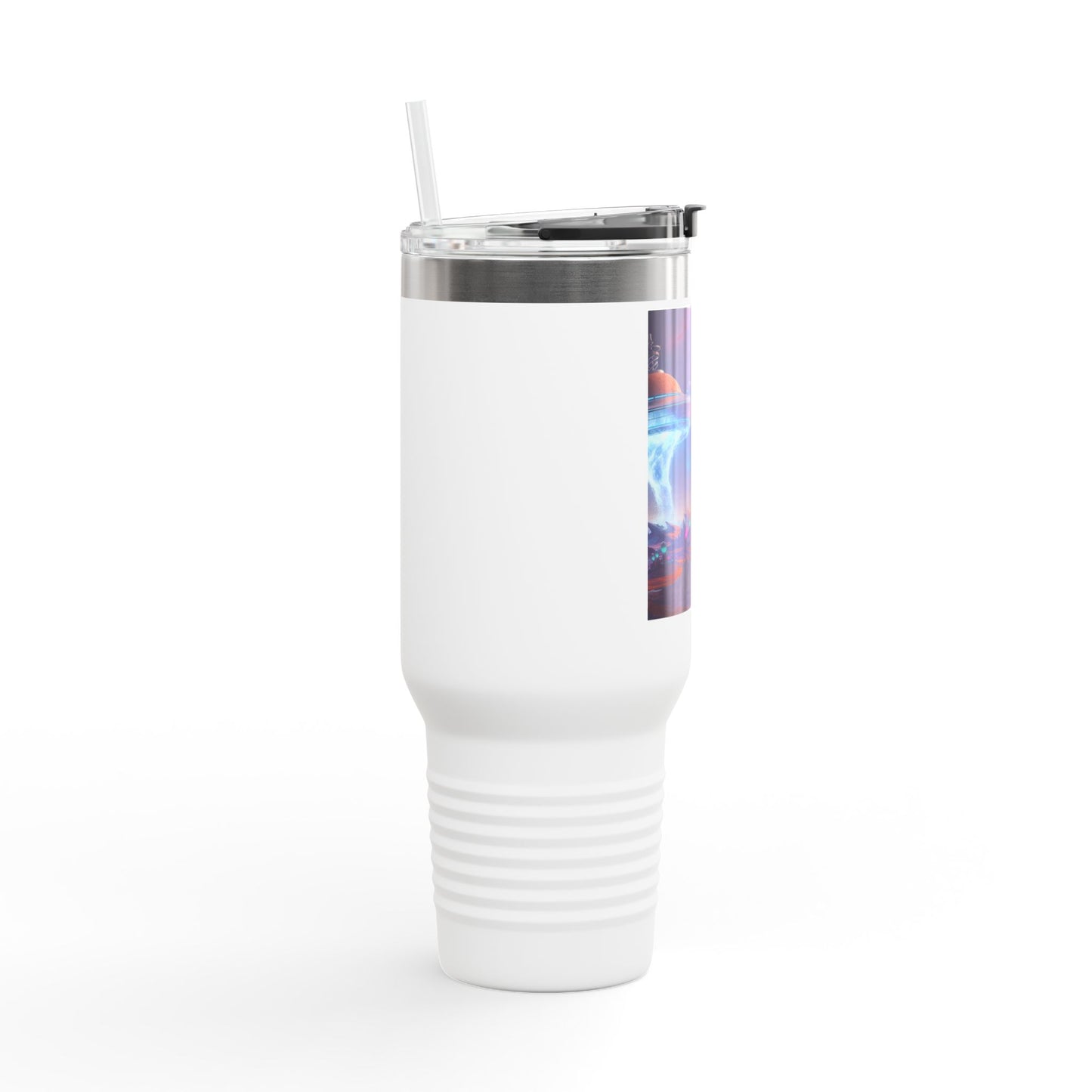 40oz Insulated Travel Mug — Cosmic UFO Nightscape Design