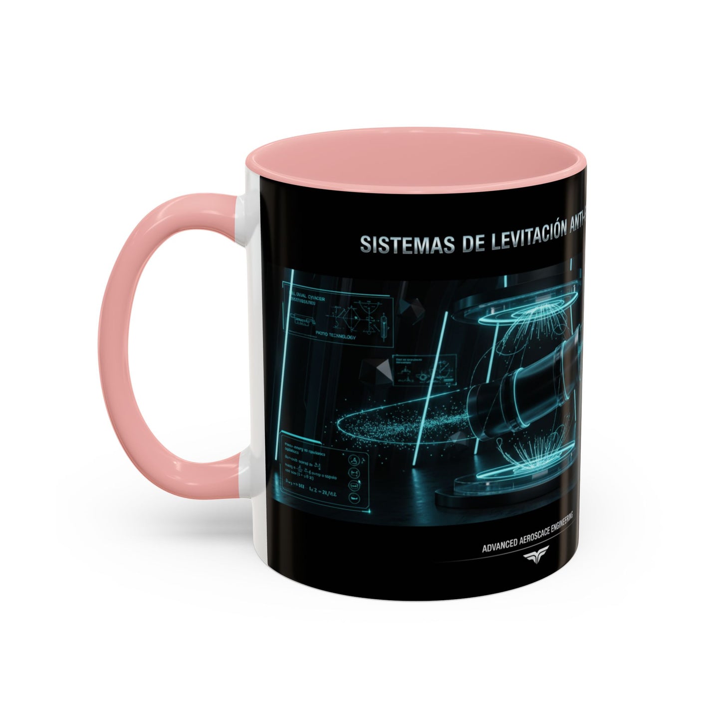 Anti-Gravedad Blueprint Accent Coffee Mug – Sci‑Fi Engineering Graphic (11/15oz)