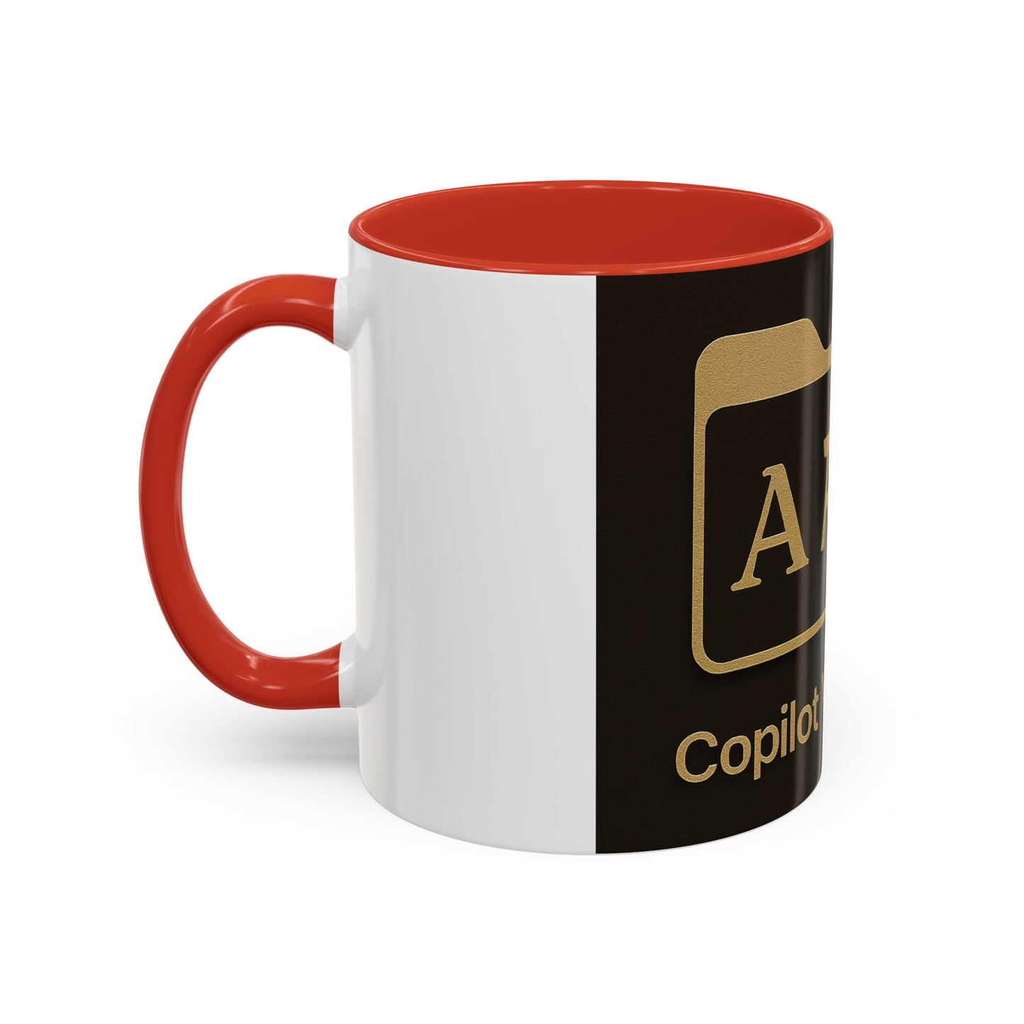 Copilot Visiones Accent Coffee Mug — Black & Gold AI Folder Logo (11/15 oz)