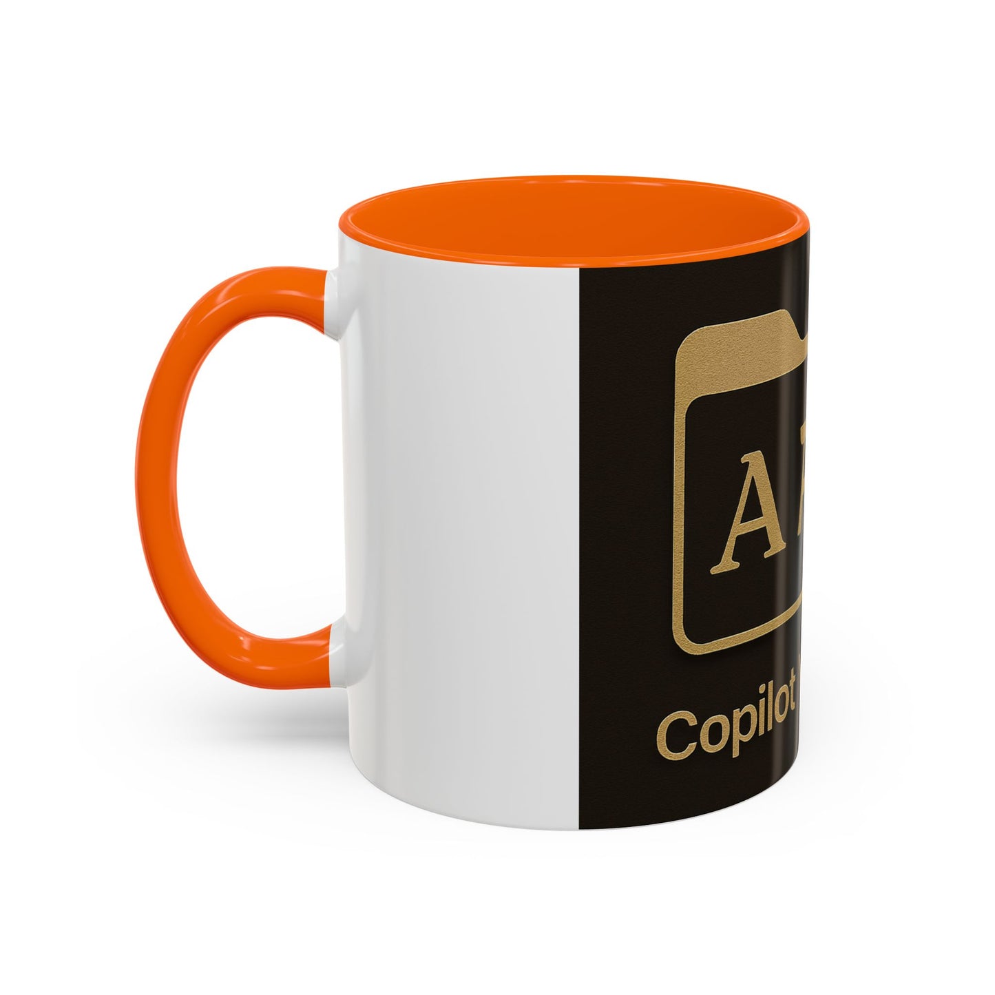 Copilot Visiones Accent Coffee Mug — Black & Gold AI Folder Logo (11/15 oz)