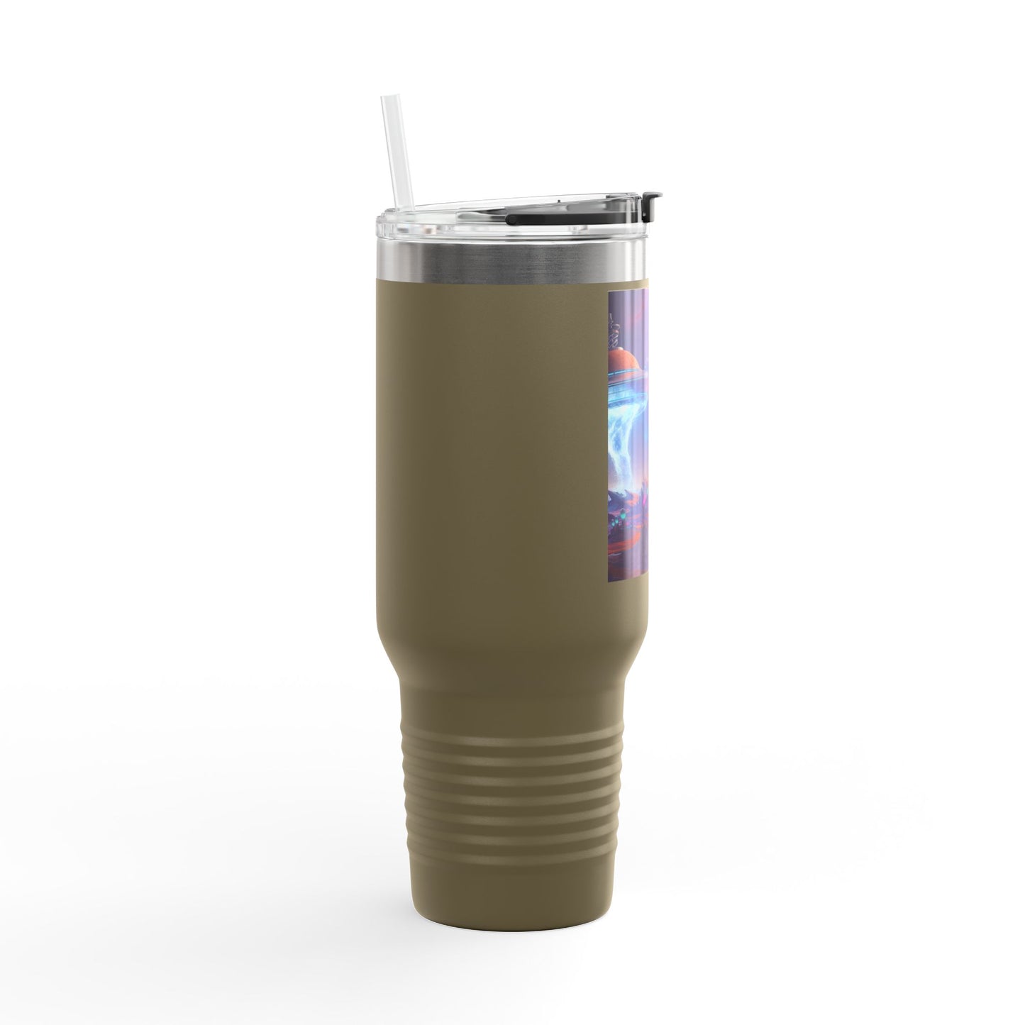 40oz Insulated Travel Mug — Cosmic UFO Nightscape Design
