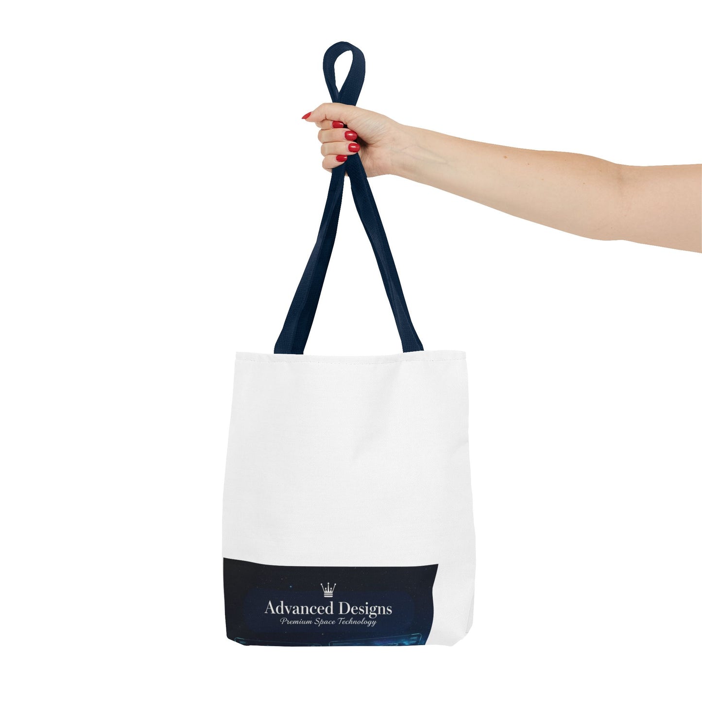 Advanced Designs Futuristic Tech Tote Bag — Blue Sci‑Fi Print