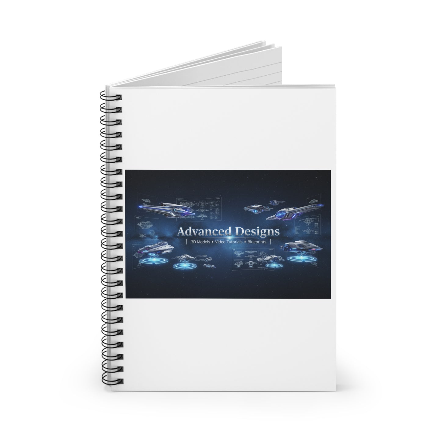 Advanced Designs Sci‑Tech Spiral Notebook – Ruled