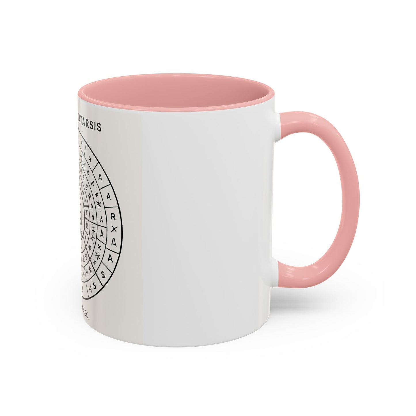 Accent Coffee Mug — "El Lenguaje Katarsis" Circular Code Design (11/15 oz)