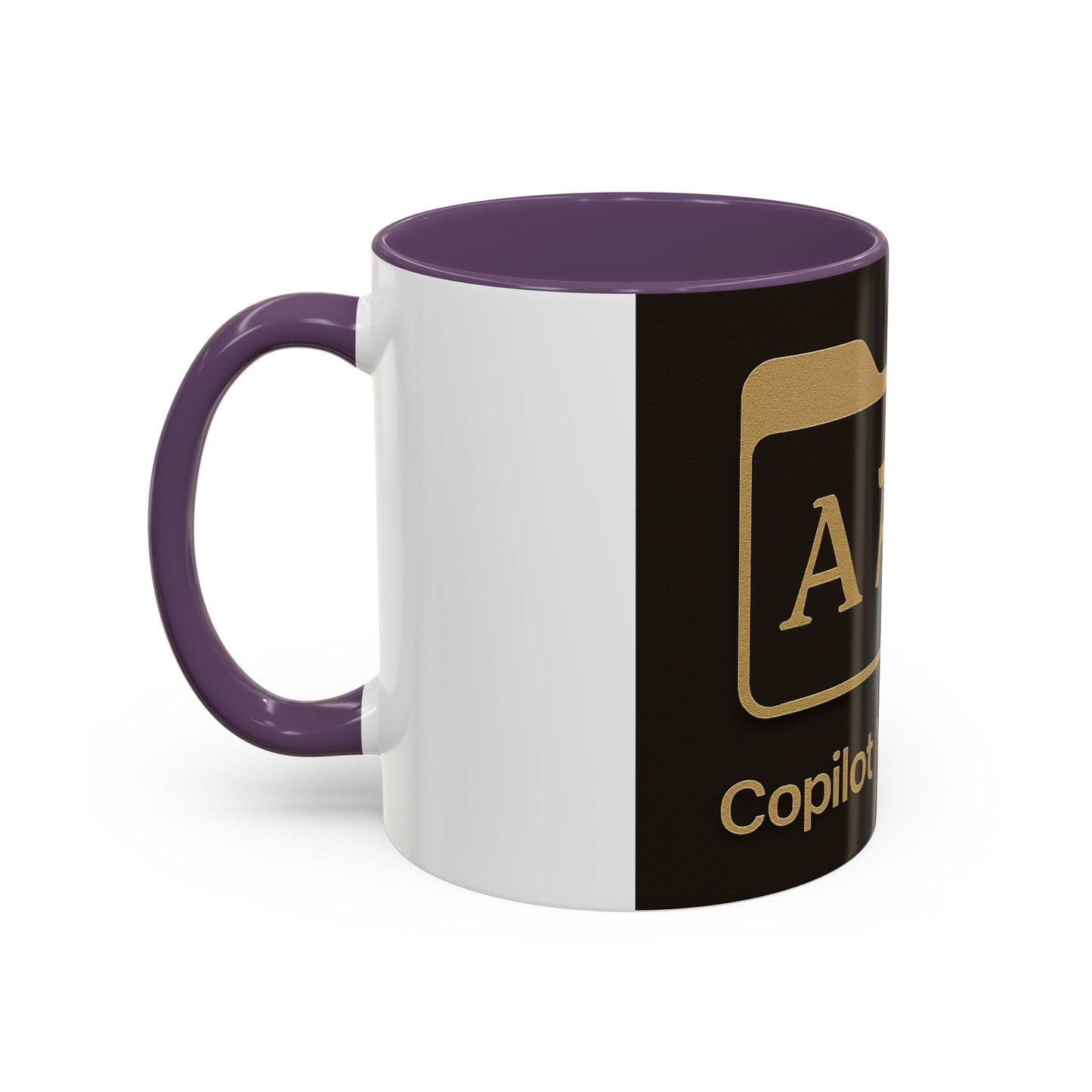 Copilot Visiones Accent Coffee Mug — Black & Gold AI Folder Logo (11/15 oz)