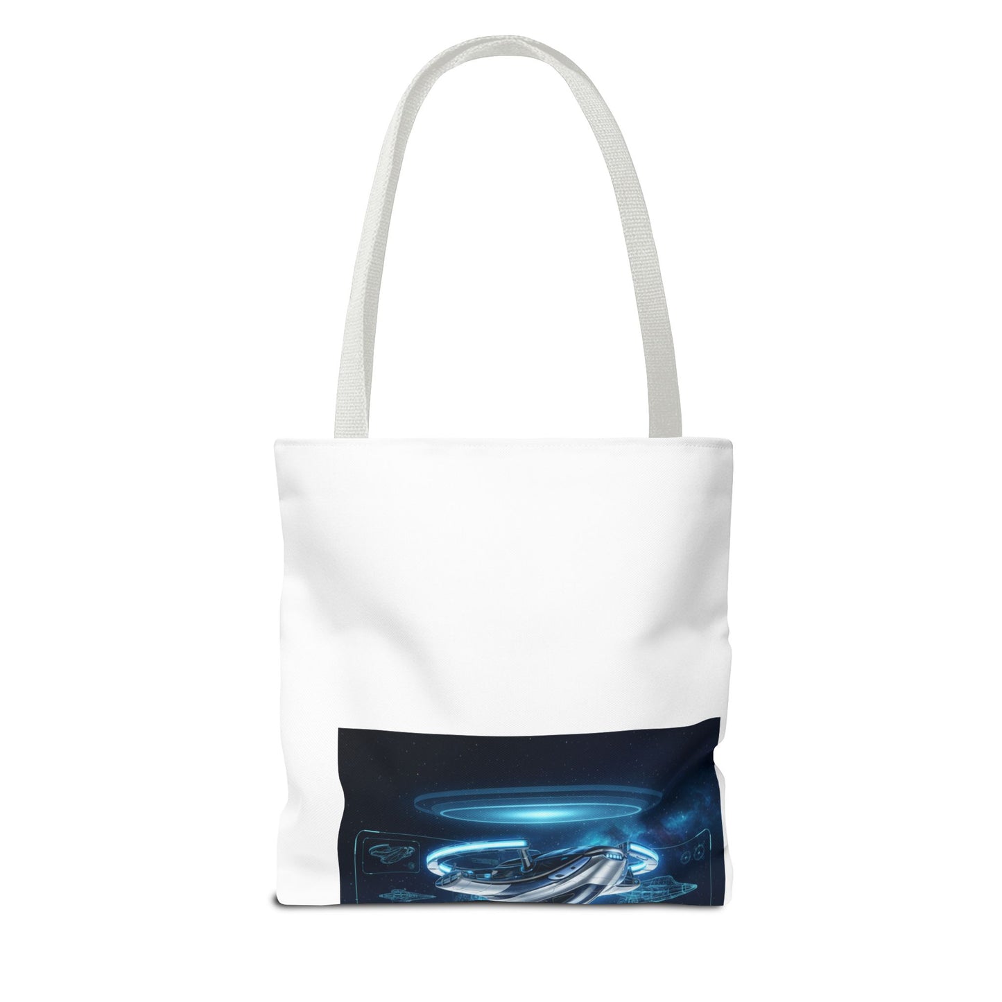 Advanced Designs Futuristic Tech Tote Bag — Blue Sci‑Fi Print