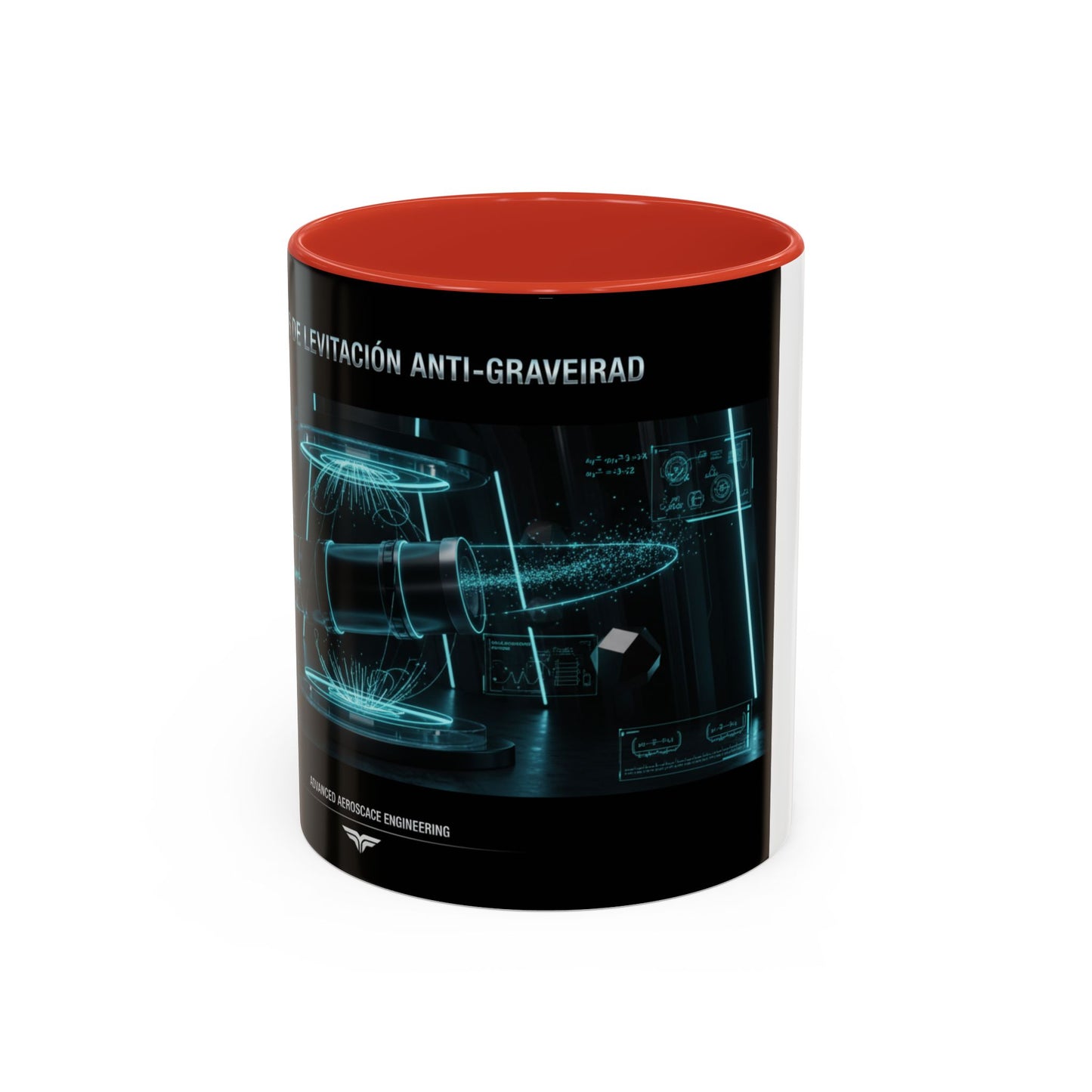Anti-Gravedad Blueprint Accent Coffee Mug – Sci‑Fi Engineering Graphic (11/15oz)