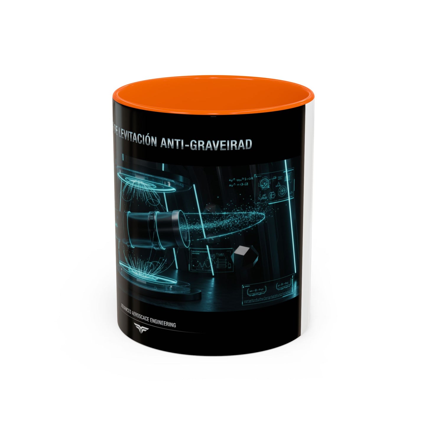 Anti-Gravedad Blueprint Accent Coffee Mug – Sci‑Fi Engineering Graphic (11/15oz)