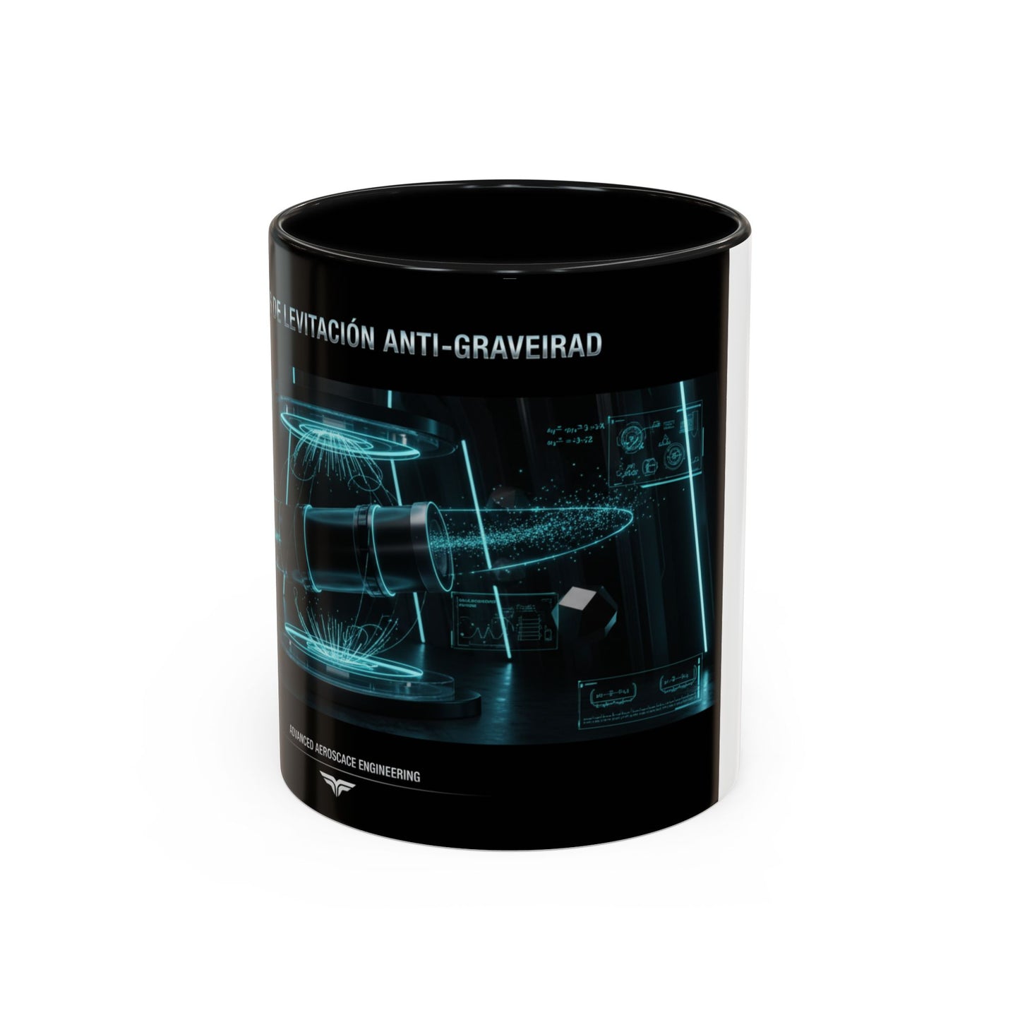 Anti-Gravedad Blueprint Accent Coffee Mug – Sci‑Fi Engineering Graphic (11/15oz)