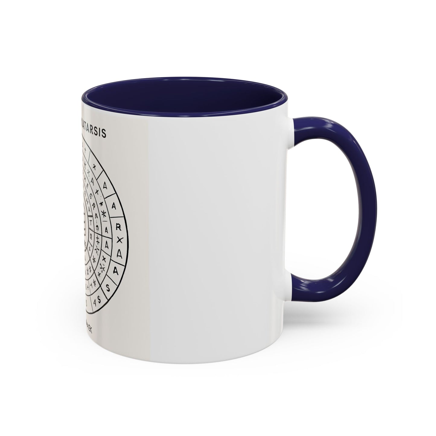 Accent Coffee Mug — "El Lenguaje Katarsis" Circular Code Design (11/15 oz)