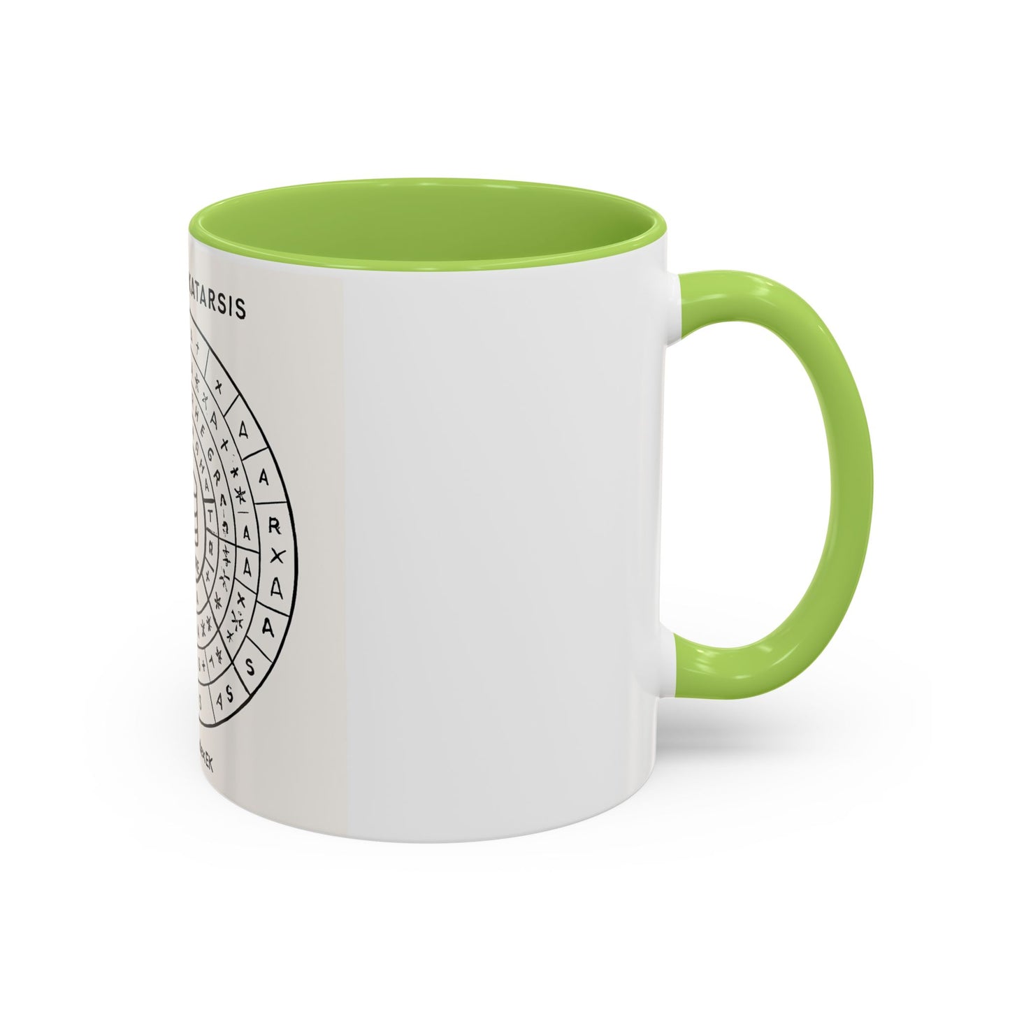 Accent Coffee Mug — "El Lenguaje Katarsis" Circular Code Design (11/15 oz)