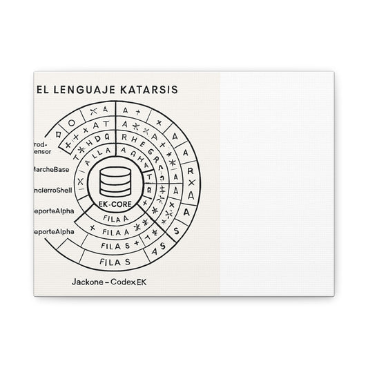 Matte Canvas Print — “El Lenguaje Katarsis” Circular Diagram Art