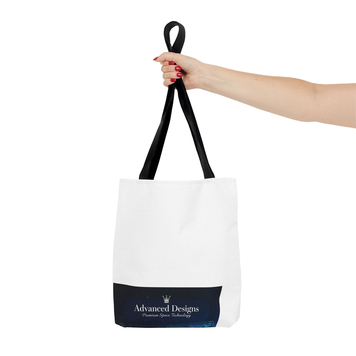 Advanced Designs Futuristic Tech Tote Bag — Blue Sci‑Fi Print