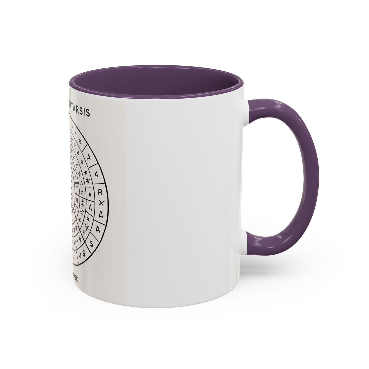 Accent Coffee Mug — "El Lenguaje Katarsis" Circular Code Design (11/15 oz)
