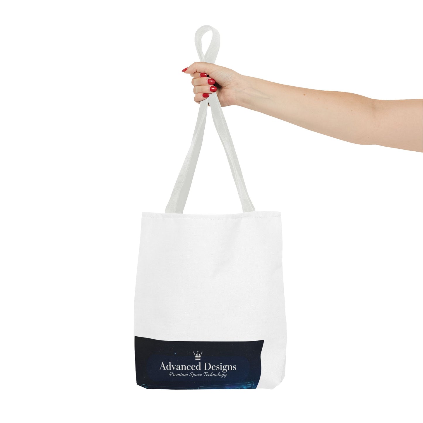 Advanced Designs Futuristic Tech Tote Bag — Blue Sci‑Fi Print
