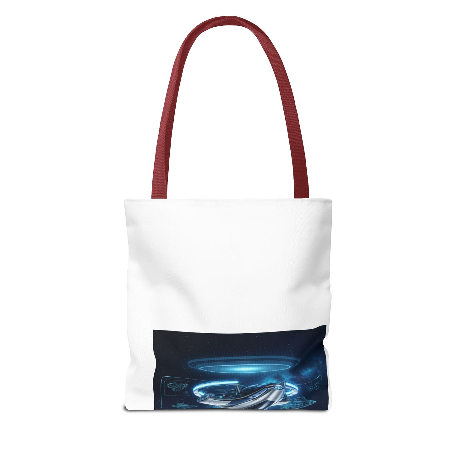 Advanced Designs Futuristic Tech Tote Bag — Blue Sci‑Fi Print