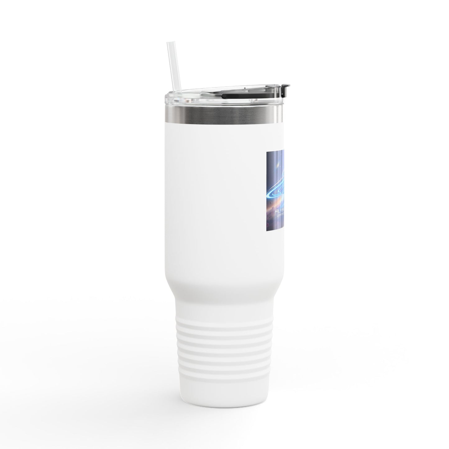 40oz Insulated Travel Mug — Retro UFO Flying Saucer Space Graphic