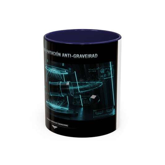 Anti-Gravedad Blueprint Accent Coffee Mug – Sci‑Fi Engineering Graphic (11/15oz)