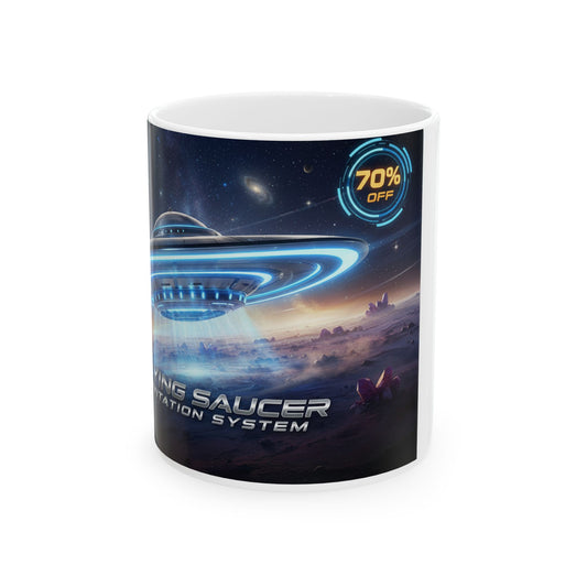UFO Flying Saucer Ceramic Mug — Sci‑Fi Spacecraft Coffee Cup (11oz/15oz)
