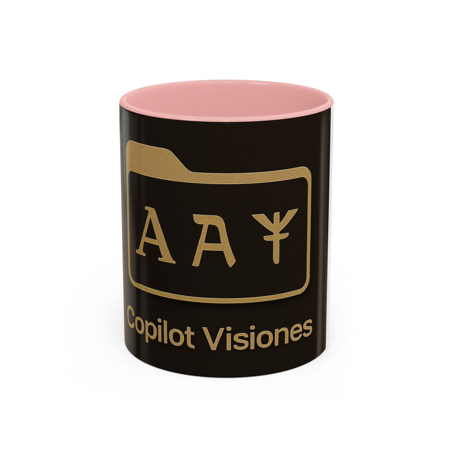 Copilot Visiones Accent Coffee Mug — Black & Gold AI Folder Logo (11/15 oz)