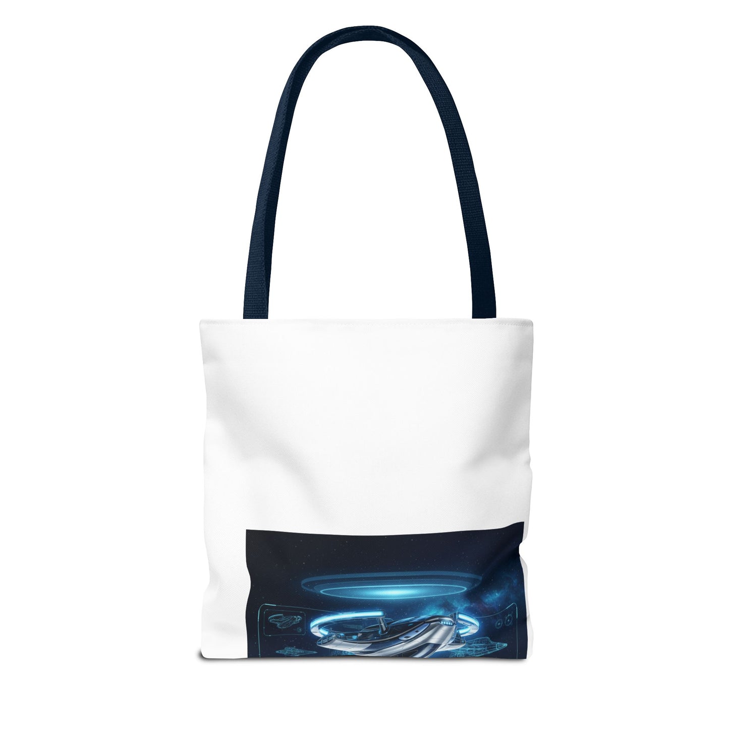 Advanced Designs Futuristic Tech Tote Bag — Blue Sci‑Fi Print