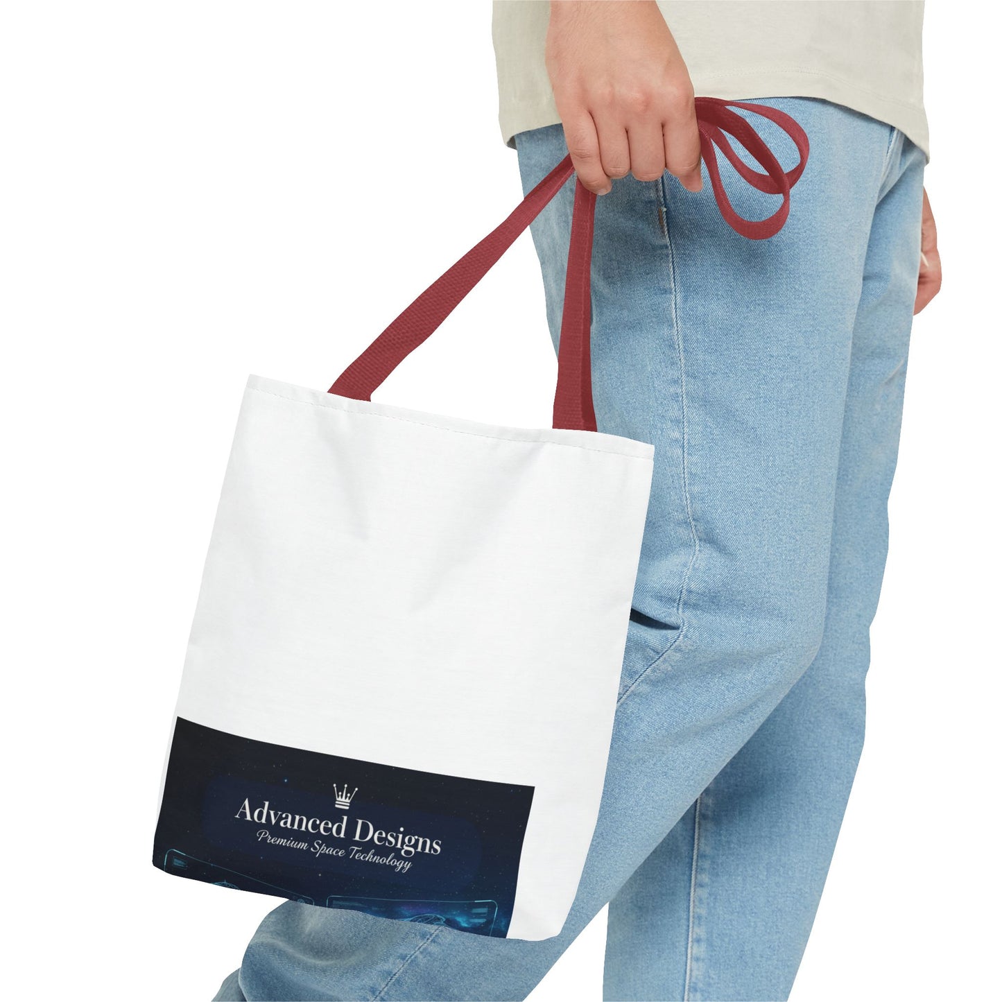 Advanced Designs Futuristic Tech Tote Bag — Blue Sci‑Fi Print