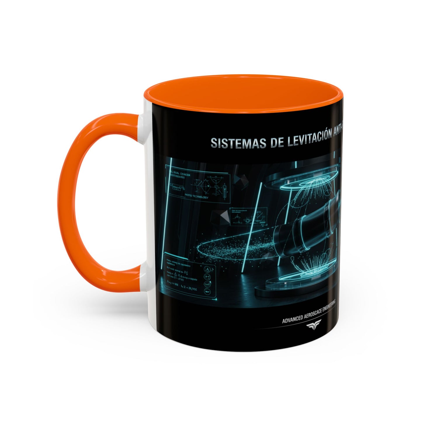 Anti-Gravedad Blueprint Accent Coffee Mug – Sci‑Fi Engineering Graphic (11/15oz)
