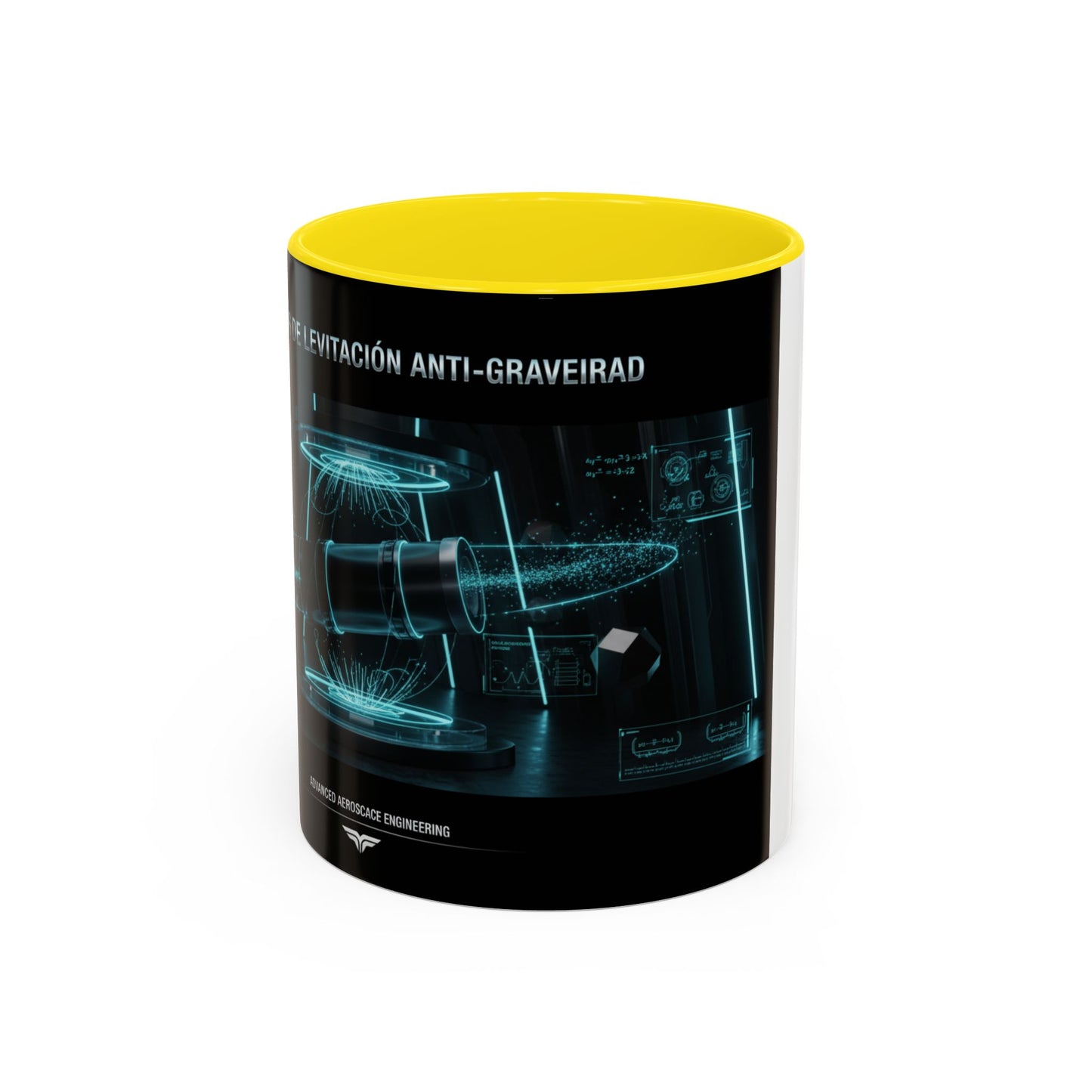 Anti-Gravedad Blueprint Accent Coffee Mug – Sci‑Fi Engineering Graphic (11/15oz)