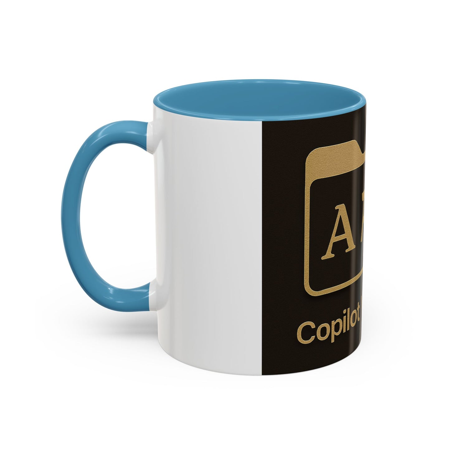 Copilot Visiones Accent Coffee Mug — Black & Gold AI Folder Logo (11/15 oz)