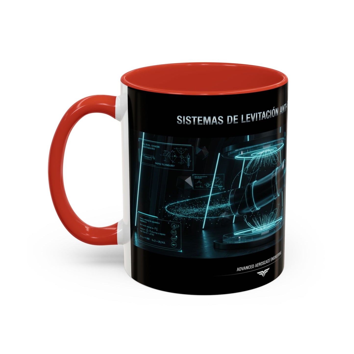Anti-Gravedad Blueprint Accent Coffee Mug – Sci‑Fi Engineering Graphic (11/15oz)