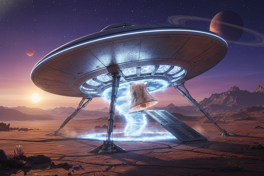 Flying Saucer Landing on Alien Planet