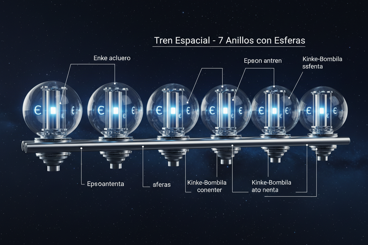 Tren Espacial - 7 Anillos con Esferas