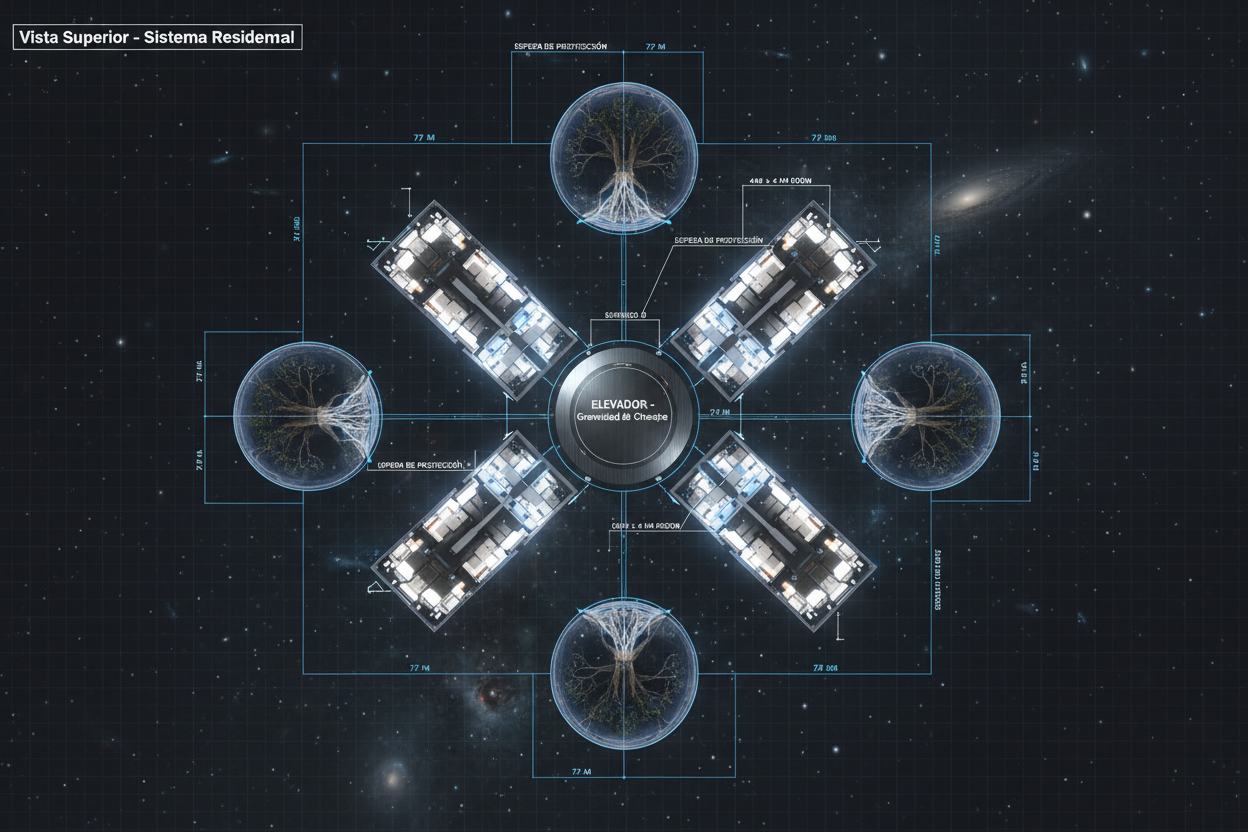 Vista Superior - Sistema Residencial en Cruz